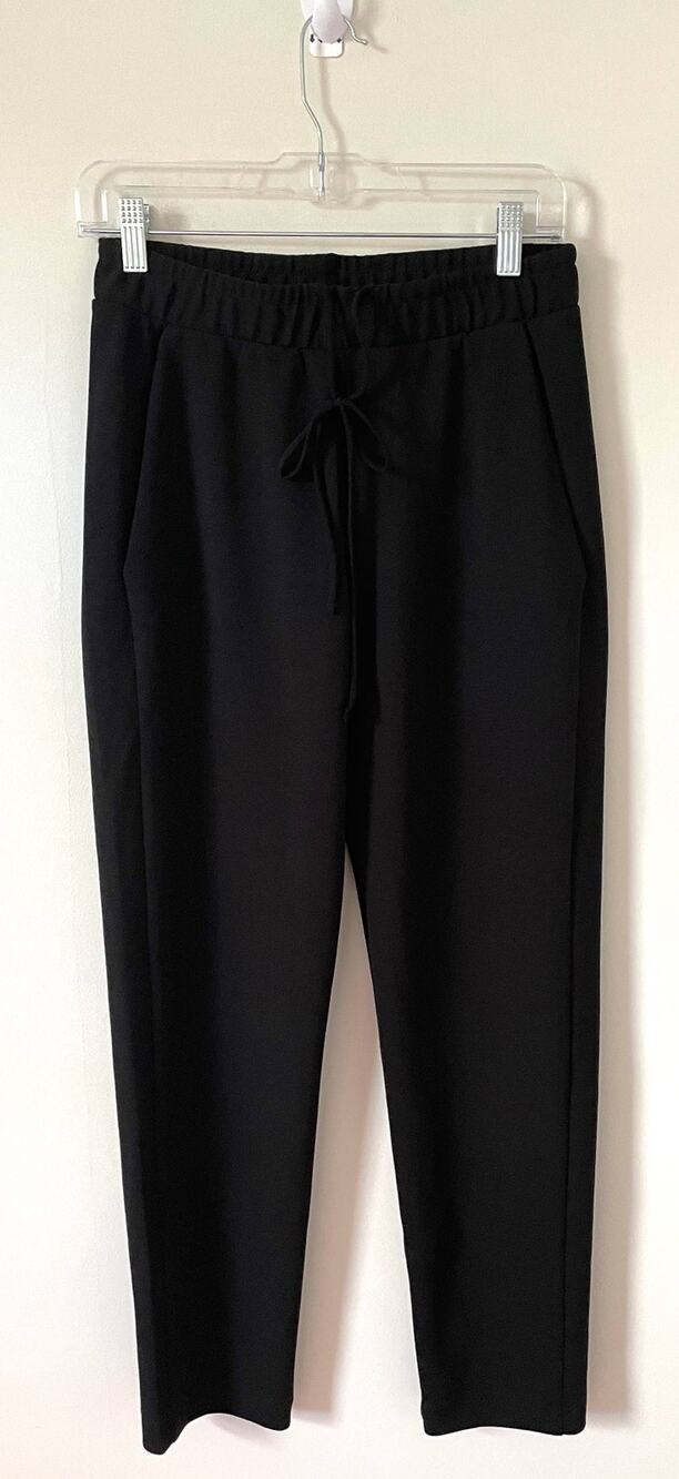 ZARA Basic Tie Ankle Dress Pants Black Size Medium NEW